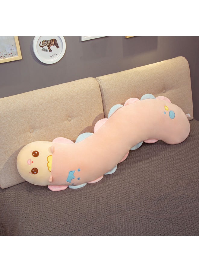 Caterpillar Plush Toy Long Sleeping Pillow Doll Cute Bed Rag Doll Big Doll Birthday Gift For Women-Color:Pink-Height:90cm (removable And Washable) - Image 1