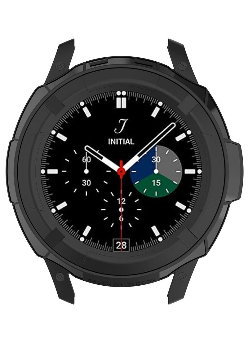 Samsung Galaxy Watch 4 Case Cover with Rotating Bezel Protector, 46MM Black Bezel Ring Frame Accessory for Enhanced Protection and Style.  - Image 5