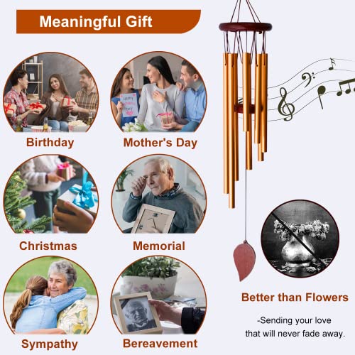 SuninYo Memorial Wind Chimes for Outside Outdoor Clearance,Sympathy Wind Chimes for Loss of Love One,Small Wind Chimes Gifts for Women/Mother,Garden Decor - Image 4