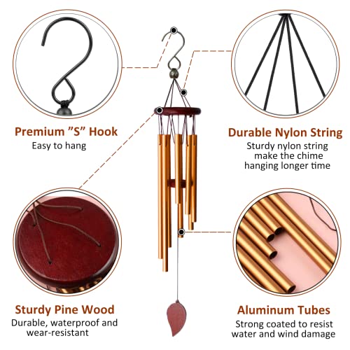 SuninYo Memorial Wind Chimes for Outside Outdoor Clearance,Sympathy Wind Chimes for Loss of Love One,Small Wind Chimes Gifts for Women/Mother,Garden Decor - Image 3