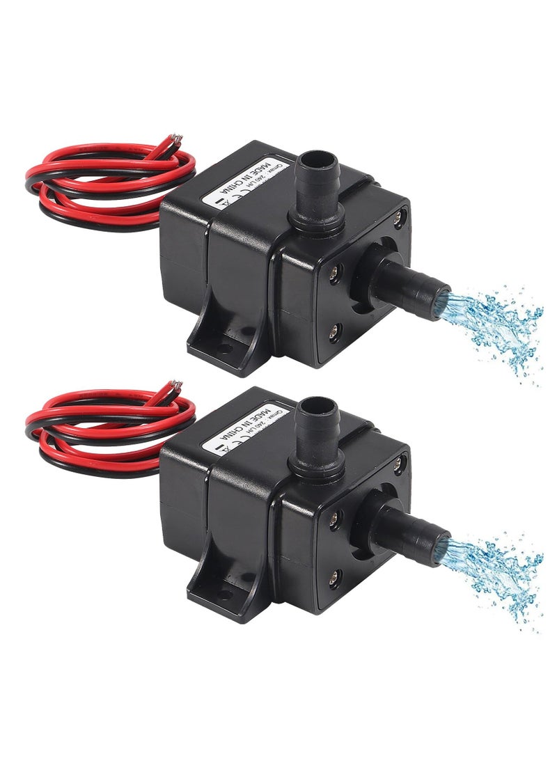Generic 2pcs Mini Submersible Water Pump Water Pump DC 12V Small Fountain Pump for Aquarium Fish Tank Fountain Hydroponics Water Feature Indoor Fountains Fish Tank Hydroponics Pond(4.8W 240L/H) - Image 1
