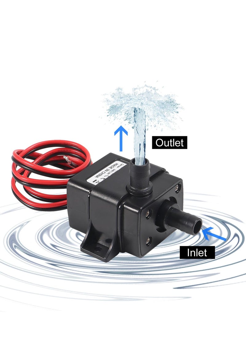 Generic 2pcs Mini Submersible Water Pump Water Pump DC 12V Small Fountain Pump for Aquarium Fish Tank Fountain Hydroponics Water Feature Indoor Fountains Fish Tank Hydroponics Pond(4.8W 240L/H) - Image 4