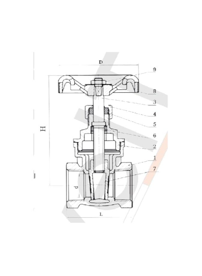 Bronze Gate Valve PN20 3/4'' (Valveit) - Image 2