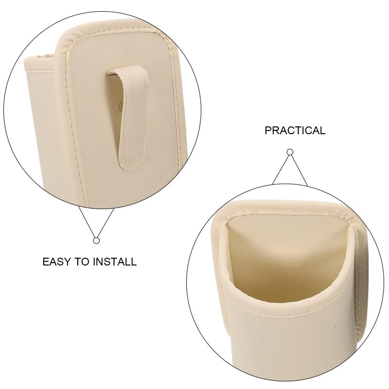 Black and Beige Car Cup Holder Water Bottle Bracket Set Portable Beverage Organizer for Vehicle Front and Back Seats - Image 4