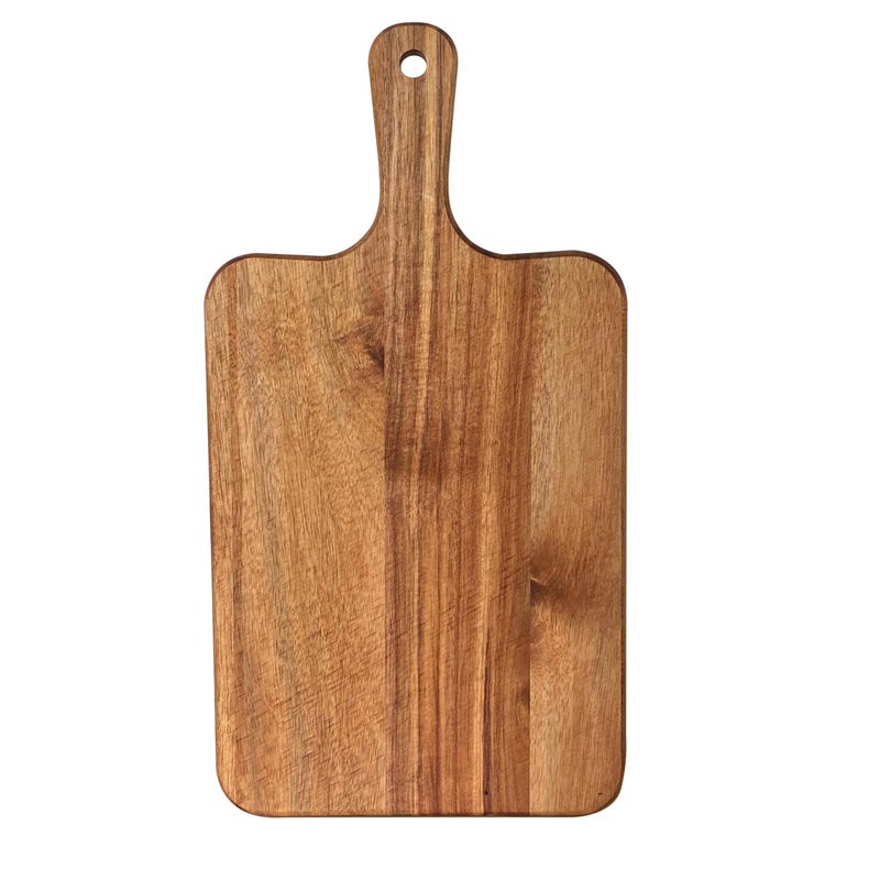 Cregugua 17x9 Inch Acacia Cutting Board Wood Serving Board with Handle Acacia Chopping Board for Home Kitchen Wedding Party - Image 1
