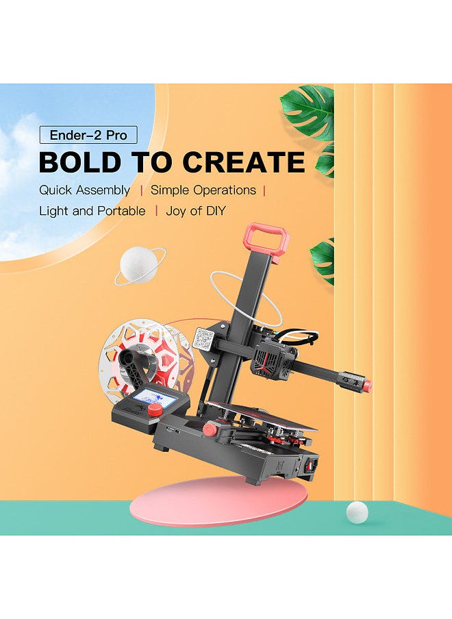 Ender - Creality Ender-2 Pro 3D Printer Kit All Metal Desktop DIY 3D Printing 165*165*180mm/6.49*6.49*7inch Build Size Portable with Handle Tool Box - Image 1
