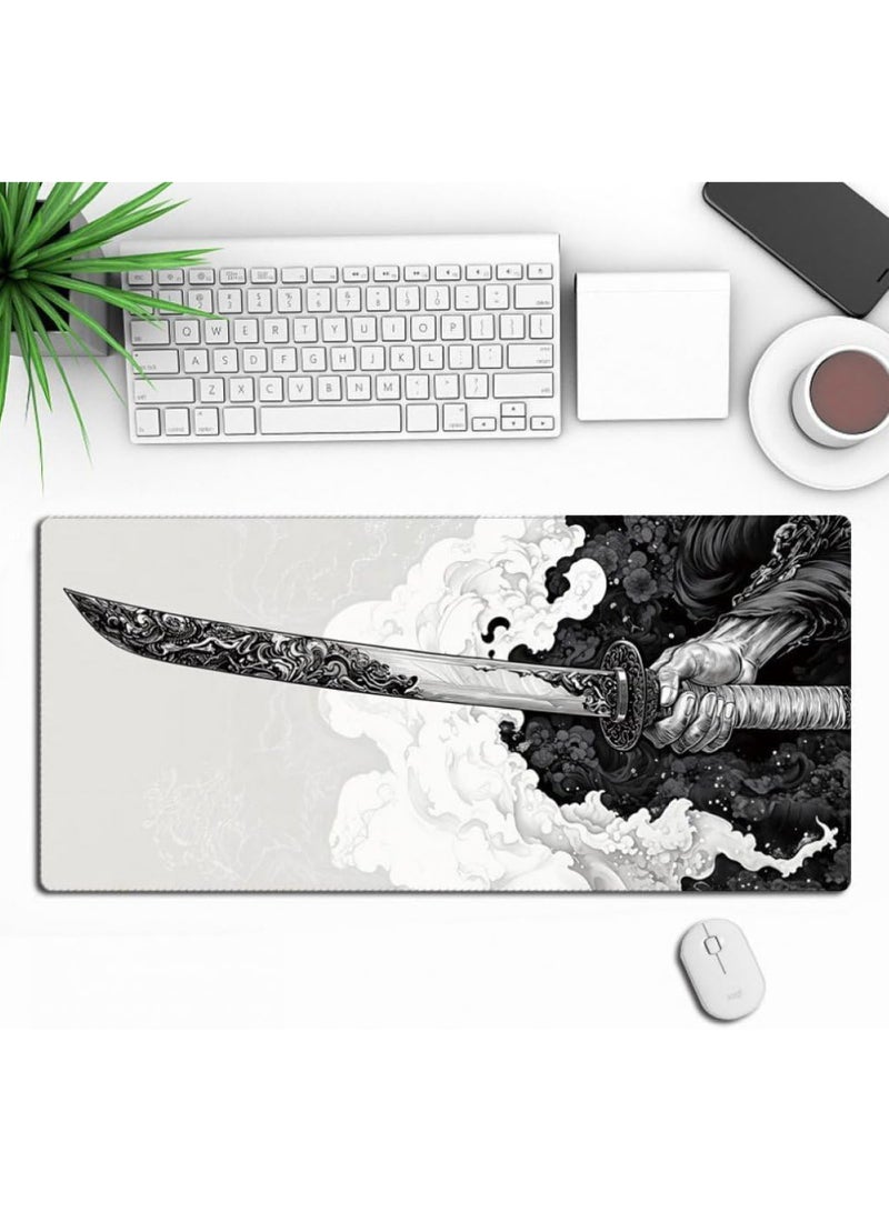 Rock Pow Gaming Mouse Pad, Large Non-Slip Rubber Base, Extended Desk Mat for Home Office, Gaming Room, 300x800x3mm, Stitched Edges - Image 2