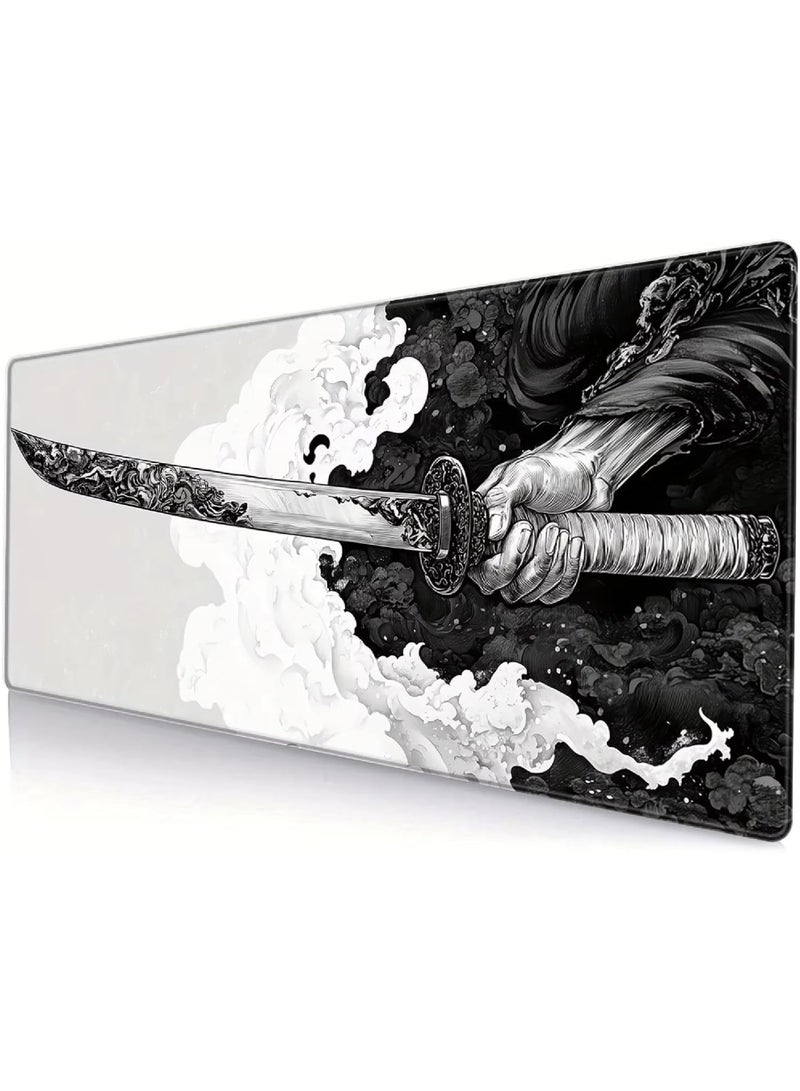 Rock Pow Gaming Mouse Pad, Large Non-Slip Rubber Base, Extended Desk Mat for Home Office, Gaming Room, 300x800x3mm, Stitched Edges - Image 1