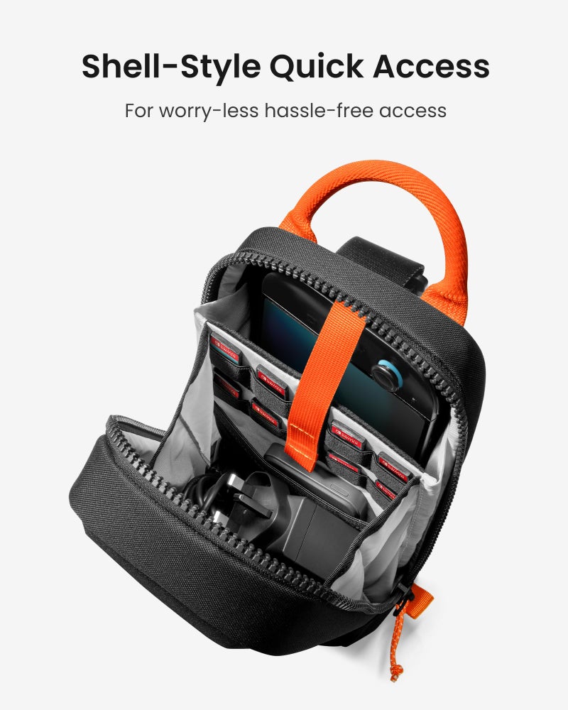 tomtoc Sling Crossbody Bag for Nintendo Switch 2, Protective Travel Chest Carrying Gaming Pouch with 8 Game Cartridges Slots - Image 3