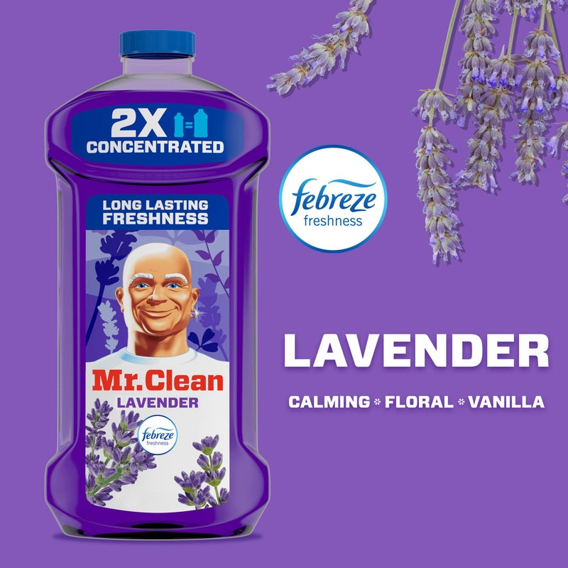 Mr Clean Mr. Clean All Purpose Cleaner, Floor Cleaner for Mopping Home, Bathroom, & Kitchen, Cleaning Liquid for Mop & Bucket, Cleaning Supplies, Multi-Surface Dilutable, Lavender, 41oz - Image 4