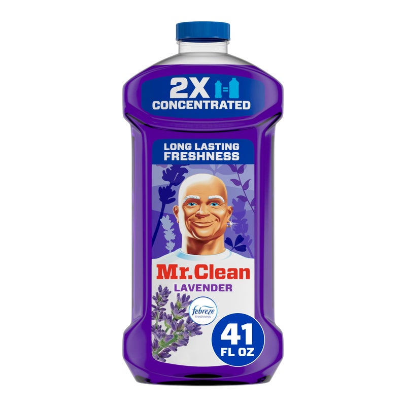 Mr Clean Mr. Clean All Purpose Cleaner, Floor Cleaner for Mopping Home, Bathroom, & Kitchen, Cleaning Liquid for Mop & Bucket, Cleaning Supplies, Multi-Surface Dilutable, Lavender, 41oz - Image 1