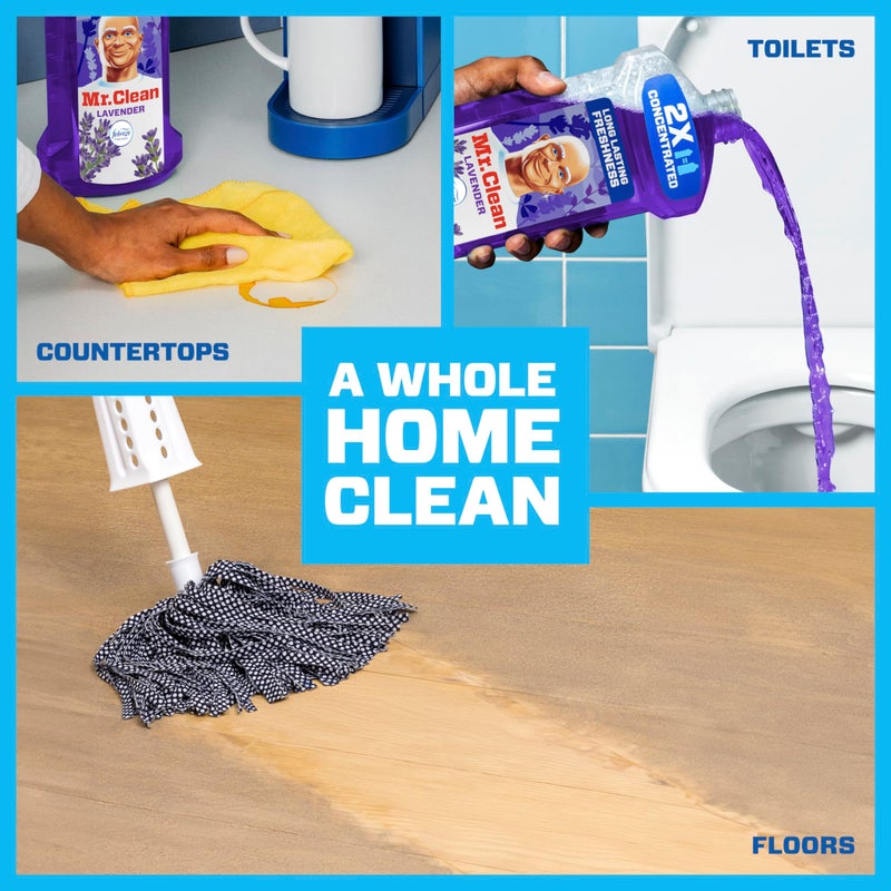 Mr Clean Mr. Clean All Purpose Cleaner, Floor Cleaner for Mopping Home, Bathroom, & Kitchen, Cleaning Liquid for Mop & Bucket, Cleaning Supplies, Multi-Surface Dilutable, Lavender, 41oz - Image 3