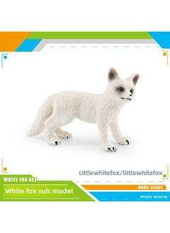 Generic Simulation Solid Wild Fox Model Red Fox Big White Fox Arctic Fox Red Fox Static Children's Hand-made Ornaments-Colour:Bl-1259 Little White Fox 6g  - Image 1