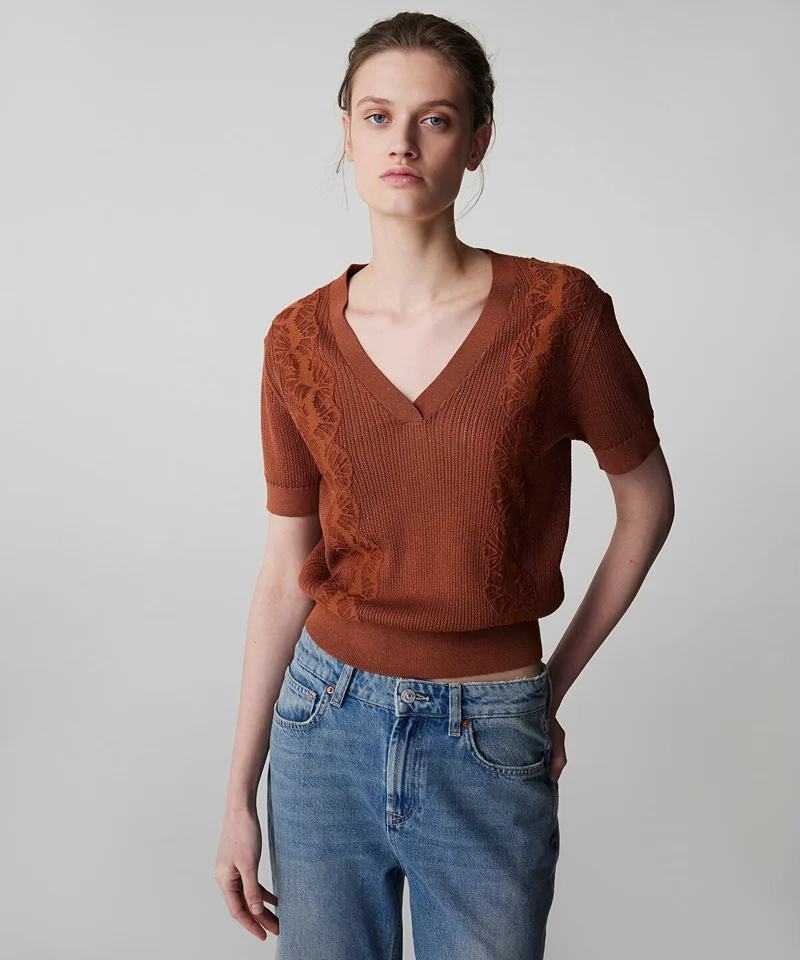 Ipekyol Emboridered Knit Top