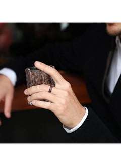 كينج ويل خاتم زفاف King Will Thin Red Groove Black من كربيد التنغستن المصقول مريح الملاءمة مقاس 10  - Image 5