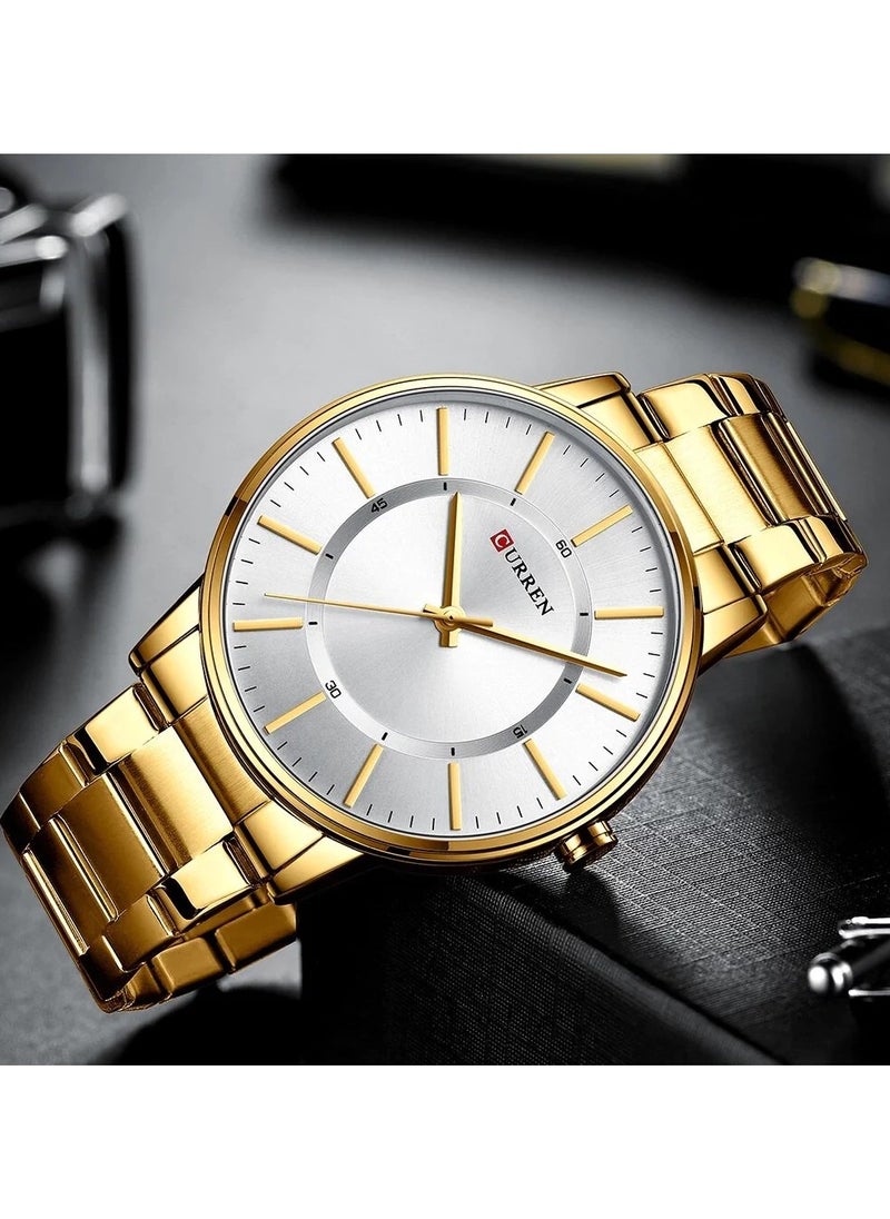 CURREN CURREN 8385 Original Brand Stainless Steel Band Wrist Watch For Men  - Image 2