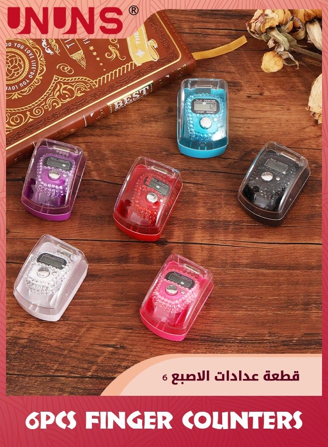UNUNS 6 Pcs Finger Counters,Digital LED Electronic Finger Counter,Mechanical Manual Clicker Number Lap Tracker Counter,Diamond Shape  - Image 5