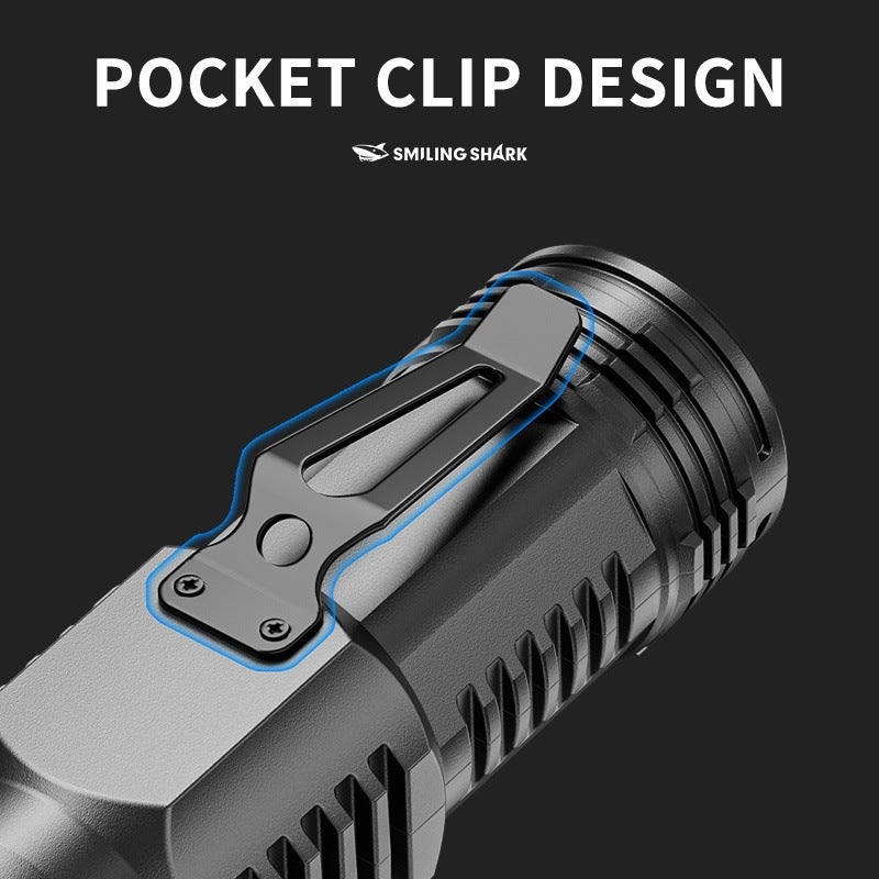 SMILING SHARK Mini LED Flashlight with Hand Crank Charging - Portable Outdoor Lighting - Image 3