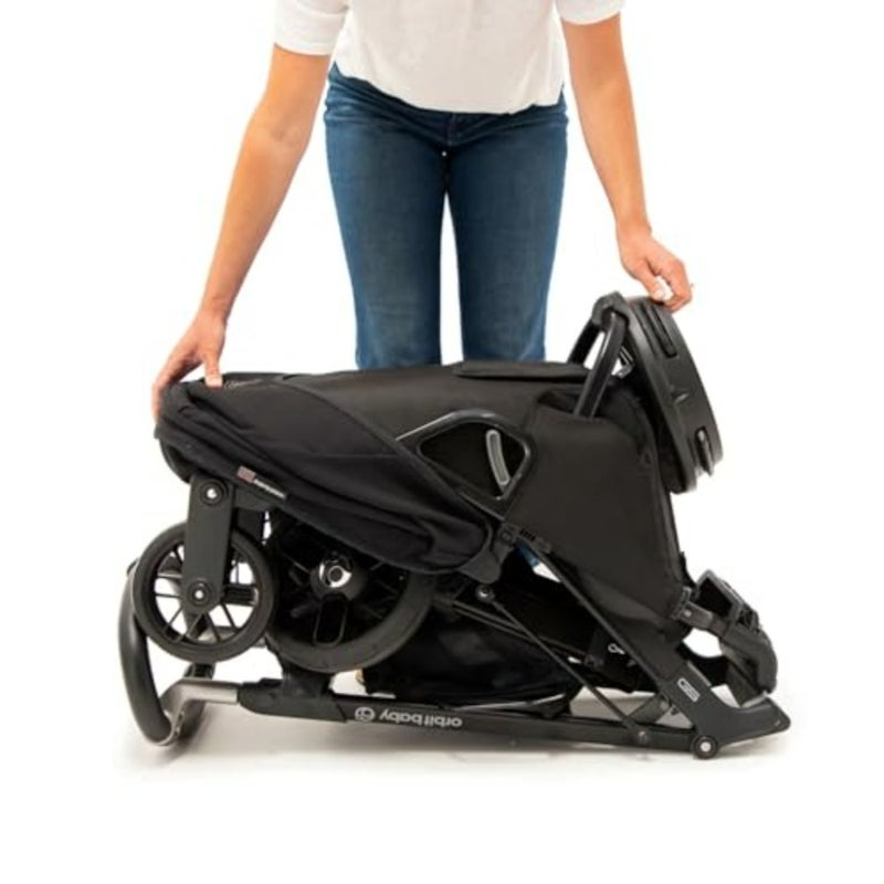 G5 Stroller for urban commuting, aluminum frame, matte black finish, 360-degree rotation hub for effortless maneuverability - Image 4