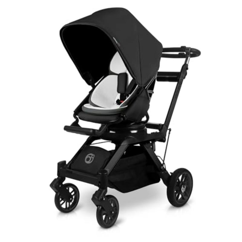 G5 Stroller for urban commuting, aluminum frame, matte black finish, 360-degree rotation hub for effortless maneuverability - Image 2