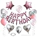 WEIKA 27 Pcs Pink Silver Birthday Decorations 3D Letters Pink Happy Birthday Balloon Banner Pentagram Heart Foil Balloons Confetti Balloons Kit For Boys Girls Party Supplies - Image 2
