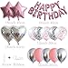 WEIKA 27 Pcs Pink Silver Birthday Decorations 3D Letters Pink Happy Birthday Balloon Banner Pentagram Heart Foil Balloons Confetti Balloons Kit For Boys Girls Party Supplies - Image 4