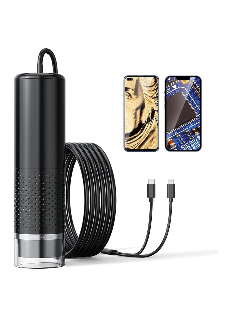 Handheld Digital Microscope Camera, 50X-1600X Magnification USB Pocket Microscopes Camera, HD Fixed Focus Magnifier, for Adults Kids with 8 Adjustable LED, Coin Magnifier for iPhone, iPad, Android