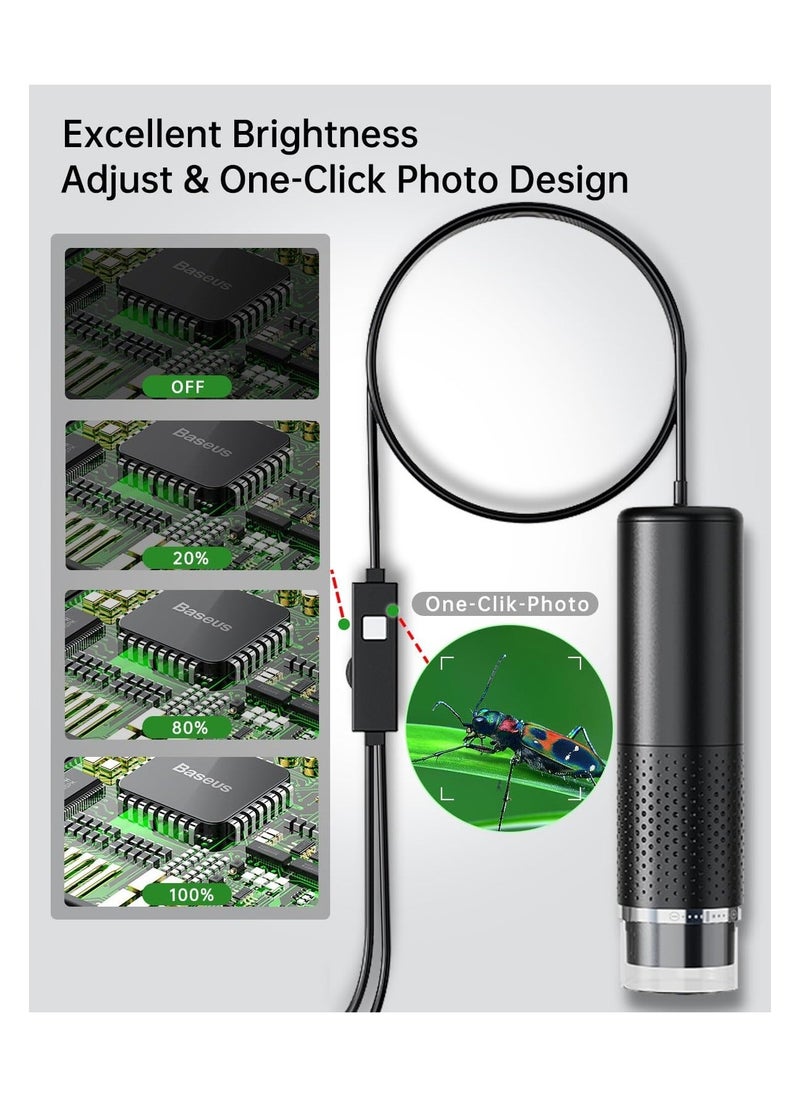 Handheld Digital Microscope Camera, 50X-1600X Magnification USB Pocket Microscopes Camera, HD Fixed Focus Magnifier, for Adults Kids with 8 Adjustable LED, Coin Magnifier for iPhone, iPad, Android