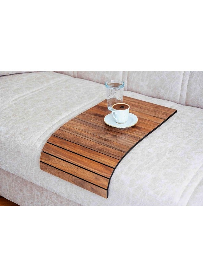 artica Artica Food Grade Flexible and Foldable Wooden Sofa Armrest Tray - Convenient Dining and Snack Holder for Sofa or Armchair Dining Table Mat |Suitable for Food/Drinks/Snacks/Cup Coaster - Image 1