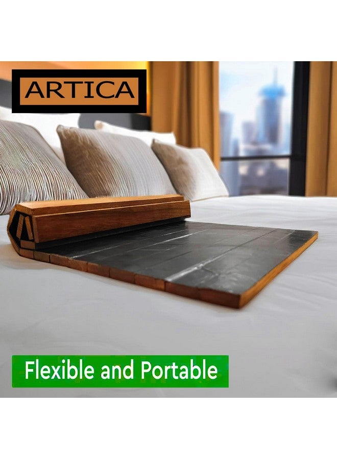 artica Artica Food Grade Flexible and Foldable Wooden Sofa Armrest Tray - Convenient Dining and Snack Holder for Sofa or Armchair Dining Table Mat |Suitable for Food/Drinks/Snacks/Cup Coaster - Image 3