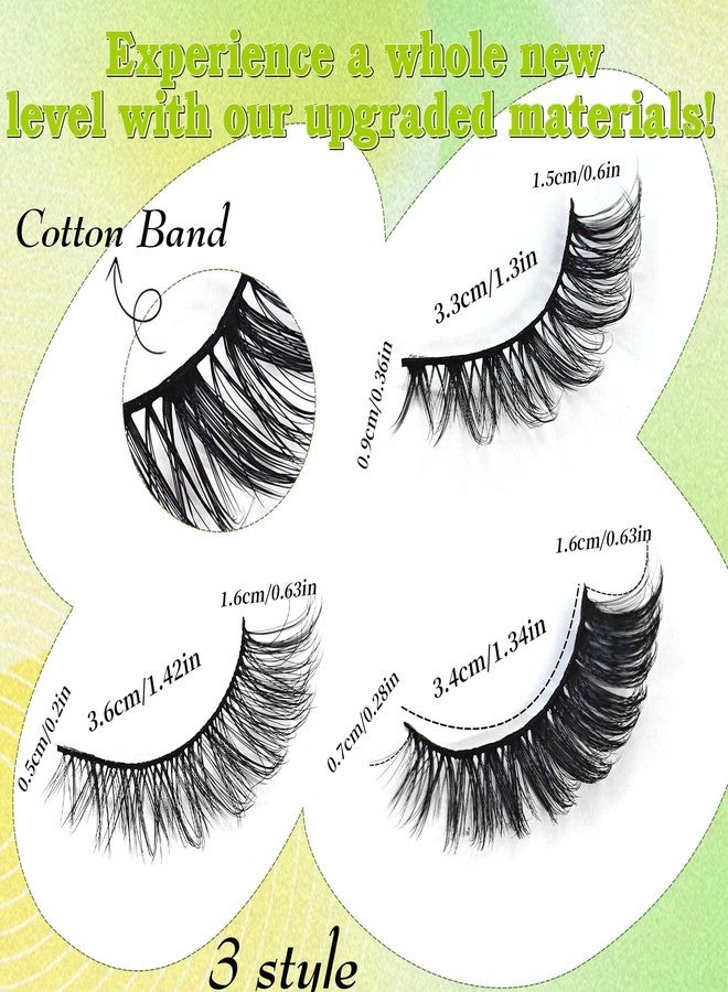 Royaomis 21 Pairs Russian Strips Lashes 12-18mm Wispy Fake Lashes that Look Like Extensions D Curl Lash Strips 3 Styles Natural False Lashes Mink(G-21) - Image 2