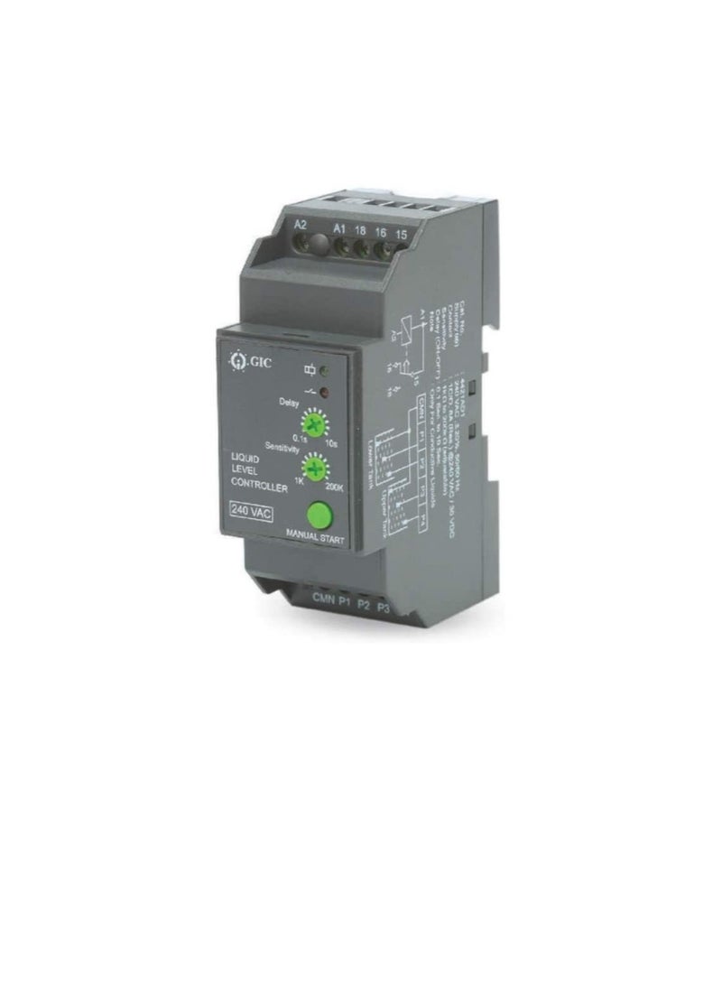 GIC Liquid level Controller, Control Water Level of Tank and Protects Submersible Pumps Against Dry Running And Prevents Overfilling, Stainless Steel Sensor Probe (Controller (4421AD1))  - Image 1