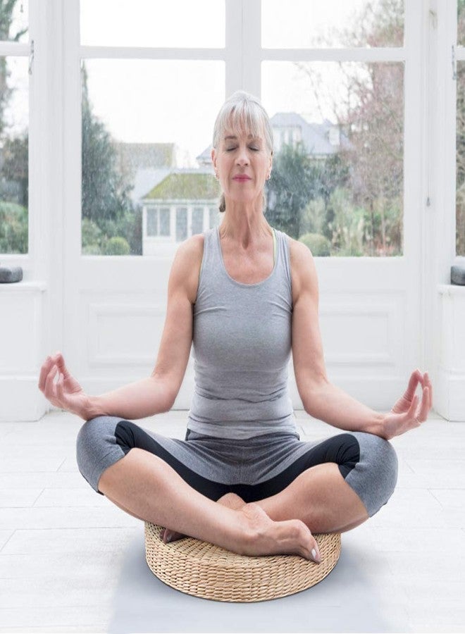 ايجويوس وسادة مقعد تاتامي إيجويوس، 15.75 × 2.36 بوصة، وسادة مقعد أرضية من القش المنسوج يدويًا، وسادة فوتون يابانية دائرية محبوكة للتأمل، وسادة مقعد ديكور للمنزل أو في الهواء الطلق - Image 3