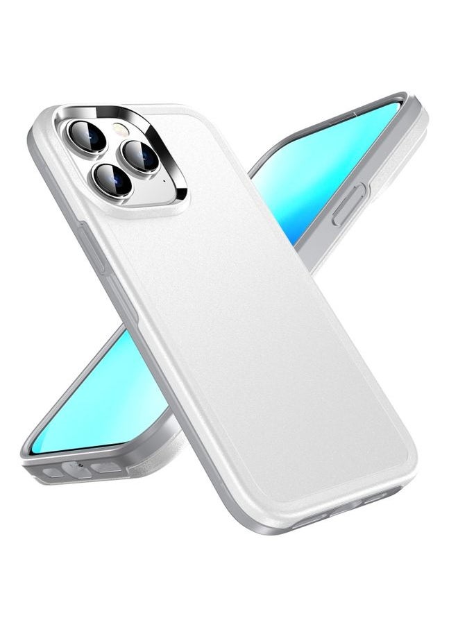 Generic Case Cover For iPhone 13 Pro Double Solid Color Armor Phone Case White 