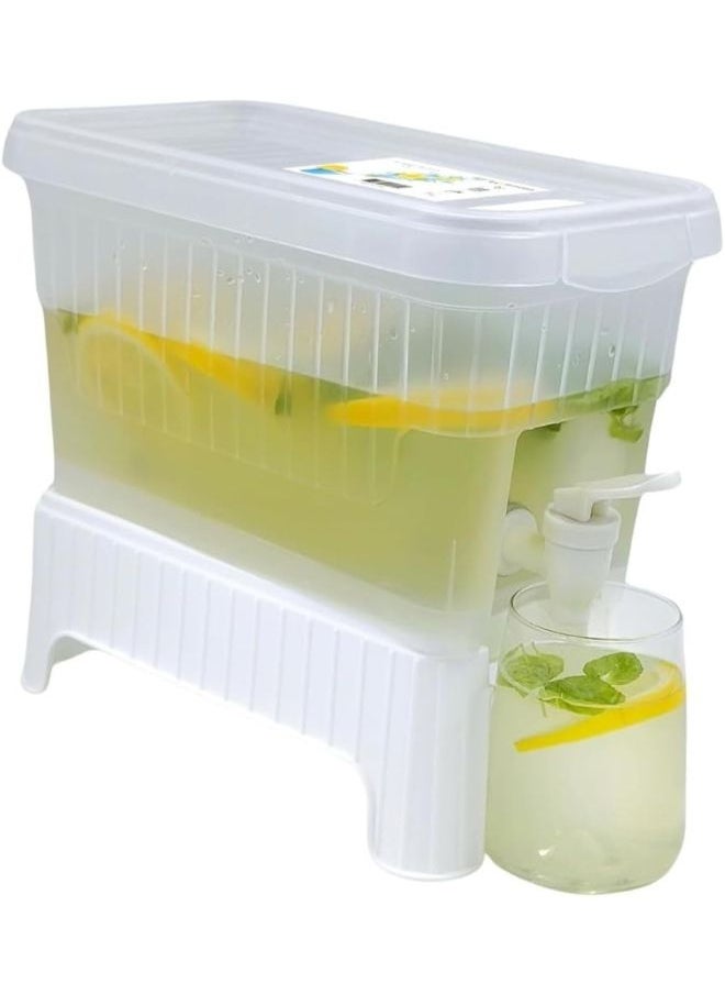 Generic Beverage Dispenser, 3.5 Liters Drinks Dispenser, Juice Dispenser with Dual-Use Stand, Plastic Food Container For Detox, Milk, Juice, For Fridge & Refrigerator  - Image 1