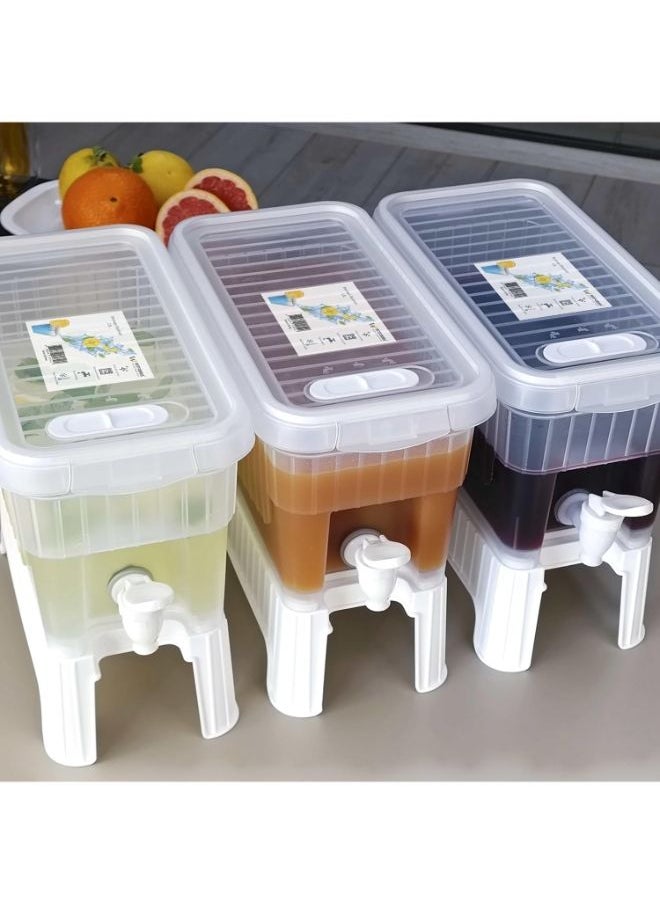 Generic Beverage Dispenser, 3.5 Liters Drinks Dispenser, Juice Dispenser with Dual-Use Stand, Plastic Food Container For Detox, Milk, Juice, For Fridge & Refrigerator  - Image 3