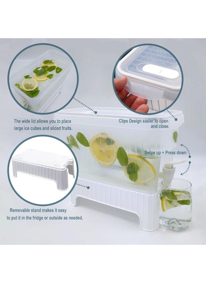 Generic Beverage Dispenser, 3.5 Liters Drinks Dispenser, Juice Dispenser with Dual-Use Stand, Plastic Food Container For Detox, Milk, Juice, For Fridge & Refrigerator  - Image 4