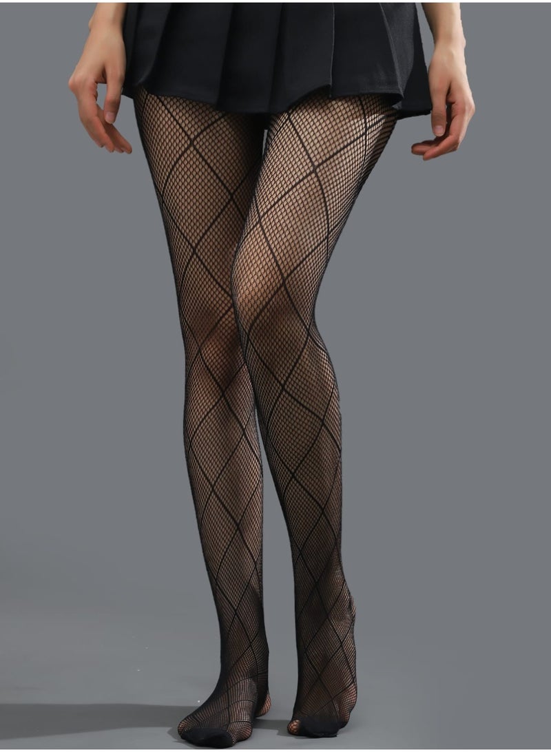 SHEIN1pc Women's Large Diamond Shape Fishnet Stockings Fishnet Tights With Y2k Style - Image 5