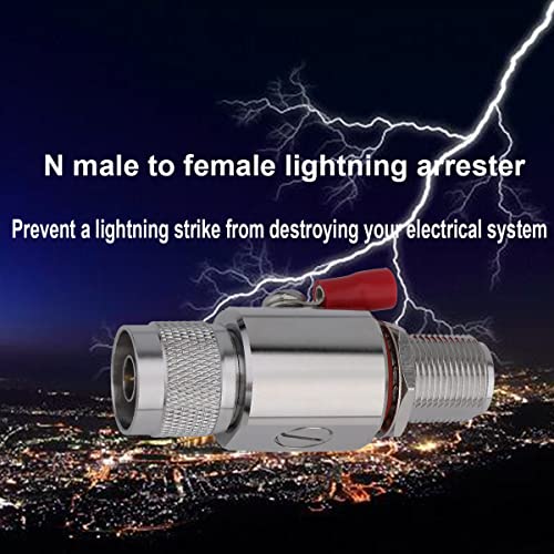 Riotaxy Lightning Arrestor N Male to Female Bulkhead 50 Ohm 0-3GHz with 90V Gas Tube Lightning Arrester - Image 4