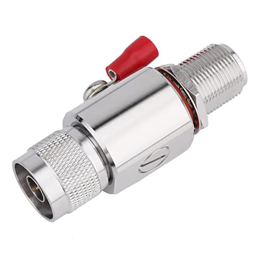Riotaxy Lightning Arrestor N Male to Female Bulkhead 50 Ohm 0-3GHz with 90V Gas Tube Lightning Arrester - Image 1