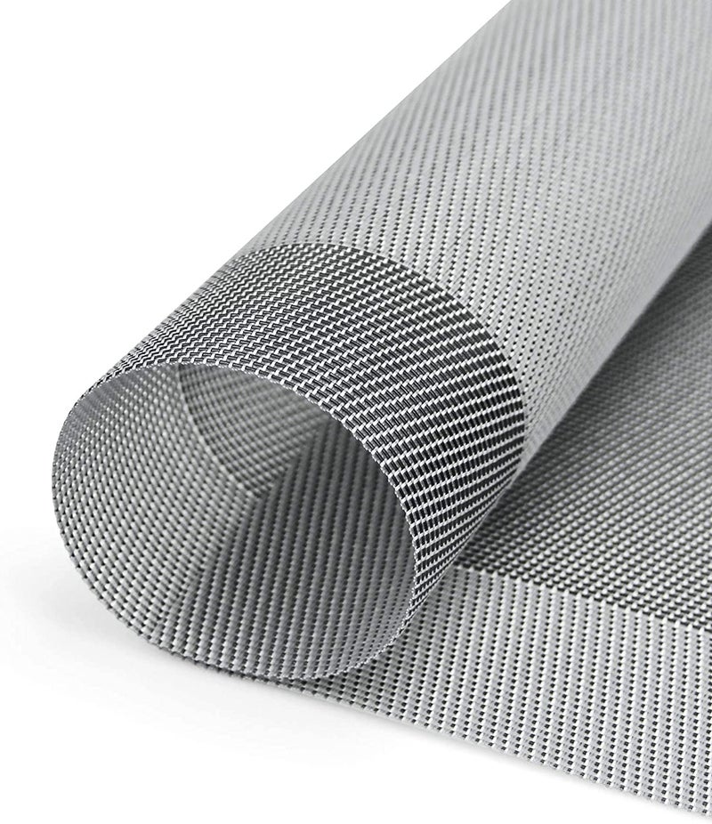 TASKHOUSE Table Mats Washable Non Slip Stain Resistant Kitchen Table Placemats Heat Insulation Woven Vinyl Decoration for Kitchen Dinning Table RestaurantSilver Set of 8 - Image 2