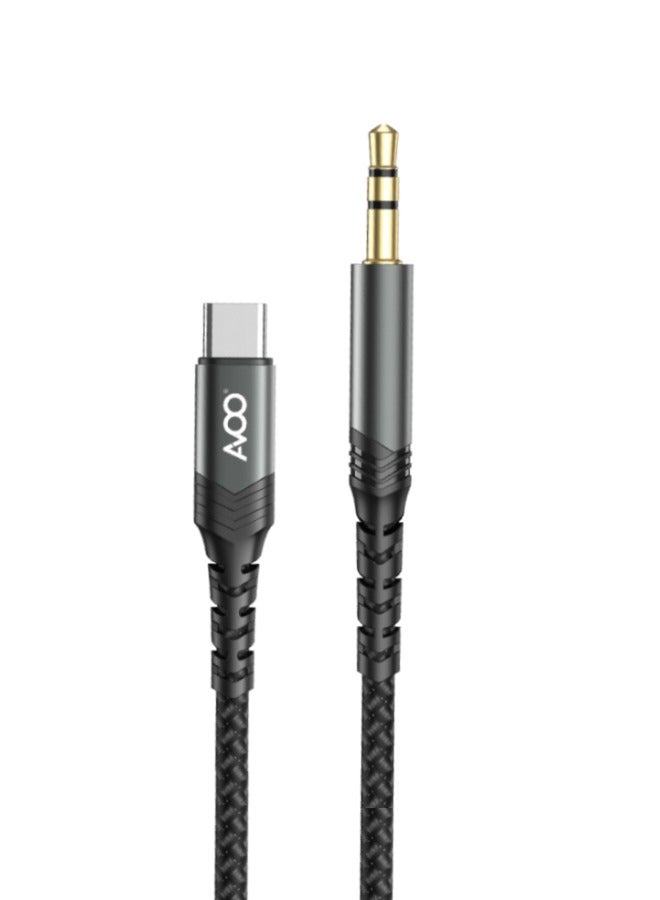 AVOO Type C To AUX Adapter Audio Cable Black 3.5mm - Image 2