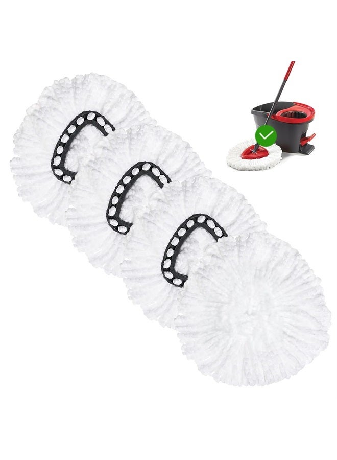 FOOKCIAN 4 Pack Spin Mop Replacement Head Mop Refill Compatible with Ocedar Triangle Swivel Mops Microfiber Swivel Mop Refill,Deep Clean,Machine Washable and Easy to Replace - Image 1
