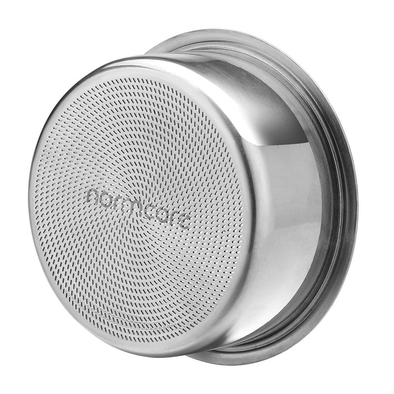 سلة تصفية عالية الدقة 51 مم من نورمكور 18 جرام بورتافيلتر بدون قاع لقهوتك 18 جرام تناسب آلات الإسبريسو 51 مم من الفولاذ المقاوم للصدأ 304