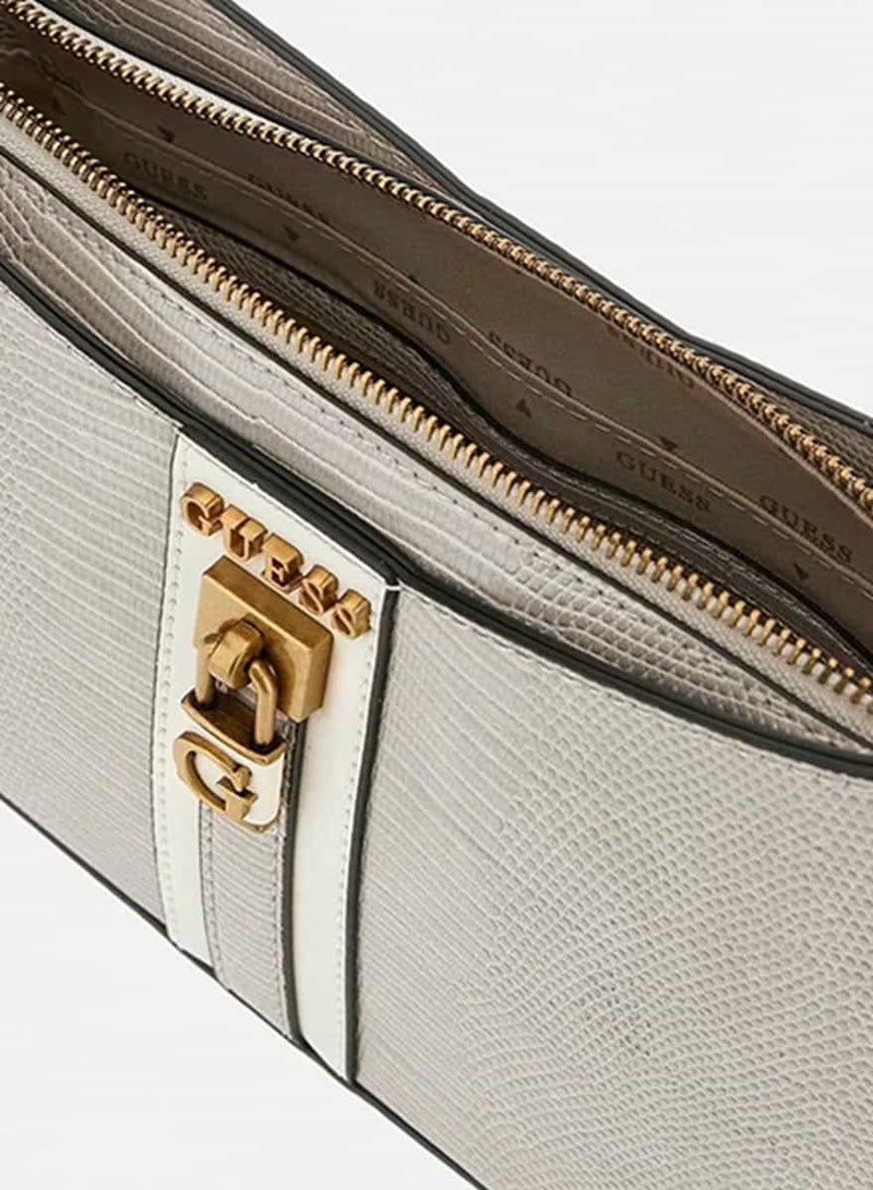 GUESS GUESS GINEVRA NUDE SHOULDER BAG - Image 4