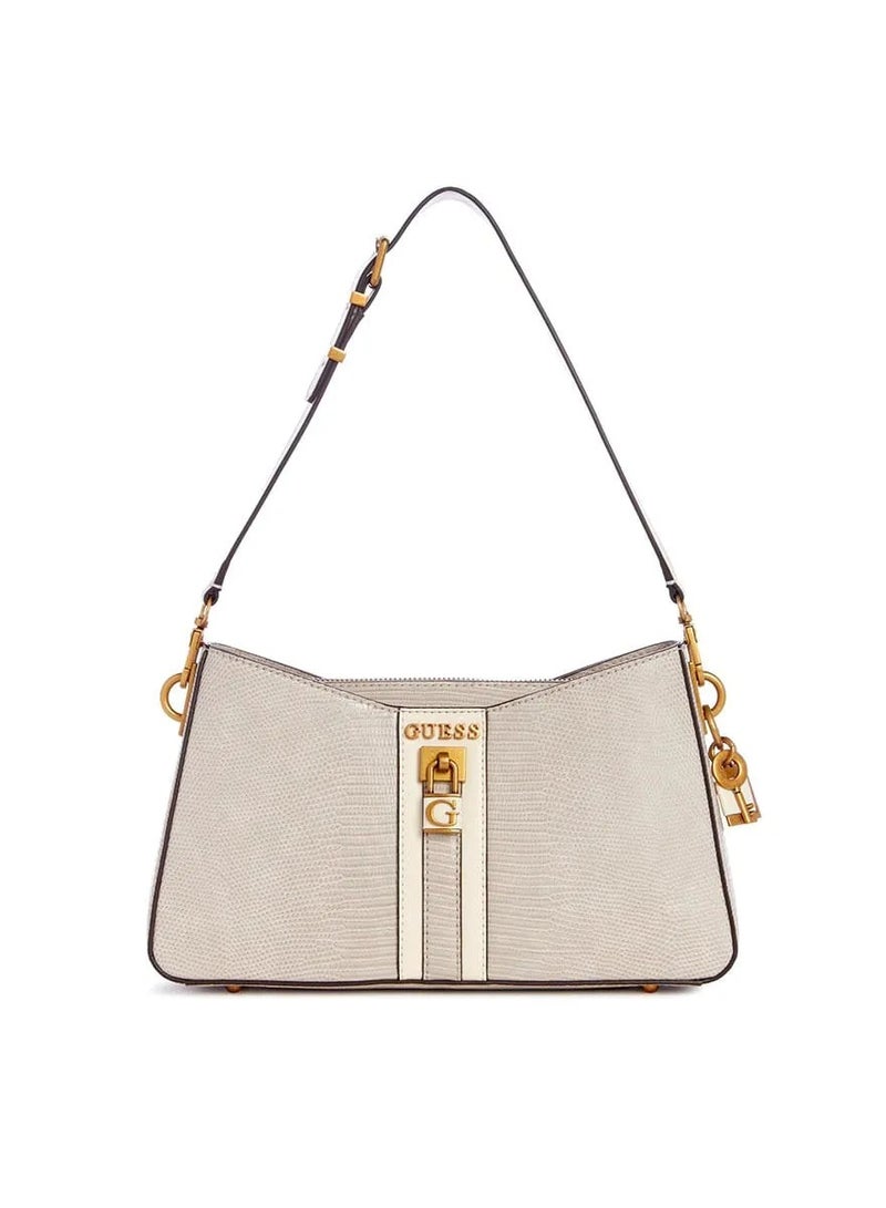 GUESS GUESS GINEVRA NUDE SHOULDER BAG - Image 1