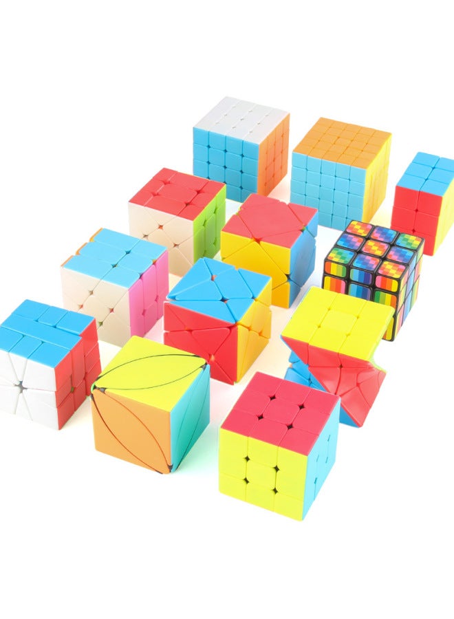 Pan-With Spring Screw Smooth Rotating Three-order Rubik's Cube Positive-order Special-shaped Rubik's Cube Children's Science And Education Educational Toys-Color:FX7779 Rubik's Cube Six-Piece Set 707G  - Image 5