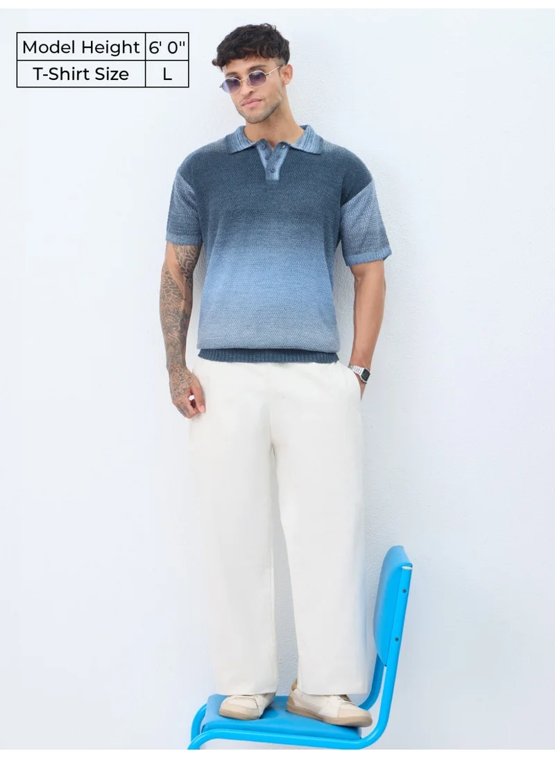 The Souled Store  The Souled Store: Everyday Polo Slate Men and Boys Short Sleeve Spread Collar Slate Gradient All-Over Acrylic Regular Fit Breathable Knit Texture Lightweight Summer Polo Shirts  | Best Price UAE
