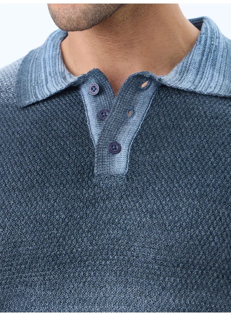 The Souled Store The Souled Store: Everyday Polo Slate Men and Boys Short Sleeve Spread Collar Slate Gradient All-Over Acrylic Regular Fit Breathable Knit Texture Lightweight Summer Polo Shirts