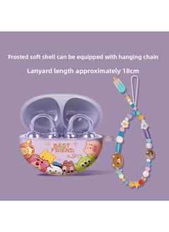 For HuaweiFreebuds456ipro3se2 Frosted Tpu Cartoon Soft Case Wireless Bluetooth Headset Protective Cover-Color:Q Version Avatar Purple With Ice Cream Lanyard-Model:Suitable For Freebuds Pro3/pro4